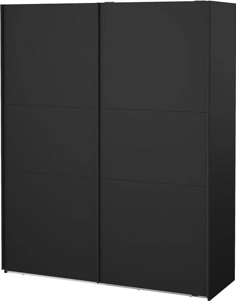Como Schiebetürenschrank 2 Türen 180x220cm matt schwarz.