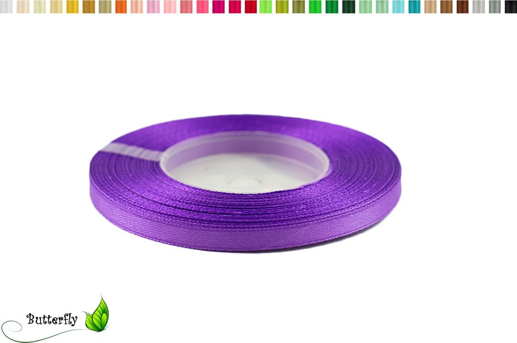 Satinband 6mm x 32m Rolle, Farbe:115 dunkel flieder