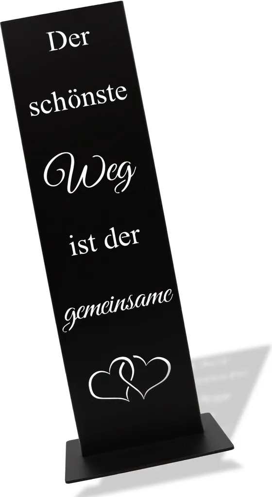 Décoration de mariage : Plaque de jardin en métal noir personnalisée