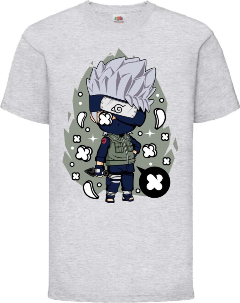 Kinder T-Shirt Naruto Kakashi 01 Hatake, 5-6 Jahr - 116 / Grau