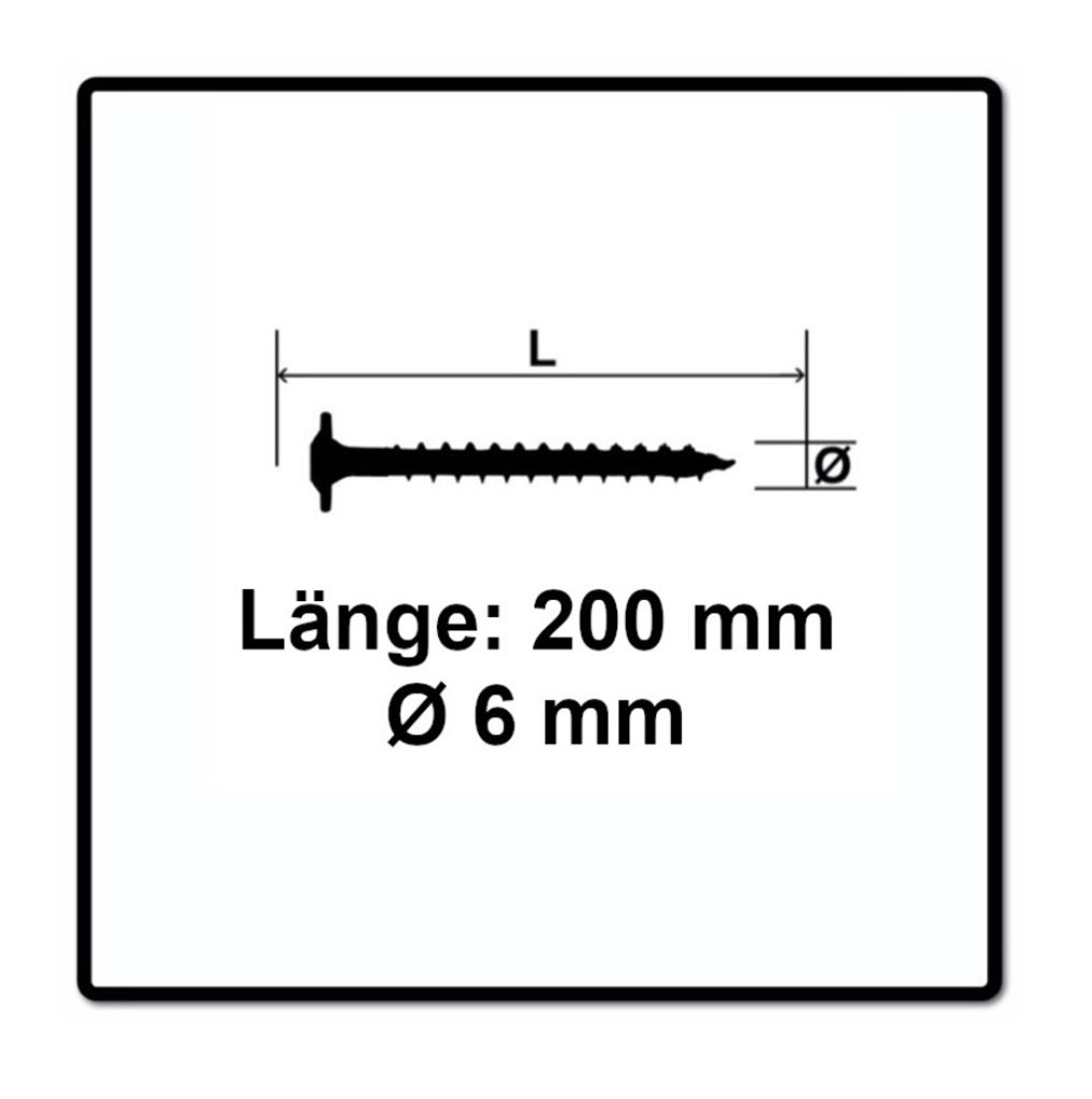 SPAX 251010602005 Tellerschrauben 6 mm 200 mm T-Profil Produktbild 16