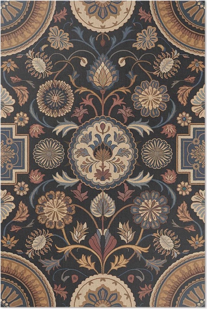 Pflanzenornamente im persischen Vintage-Stil – Vinyl Fußmatte – 80x120 cm – Rutschfest, Pflegeleicht & Langlebig