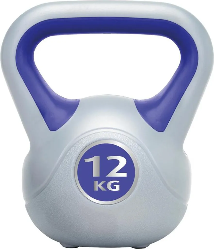 Poids Kettlebell 12kg en Vinyle Bleu pour Fitness et Renforcement Sport