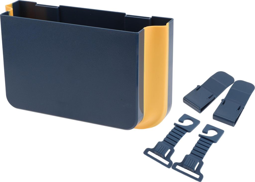 1 Stk. Auto-Mülltonne Faltbarer Tragbarer Müllbehälter mit Haken 25x8x16cm Blau Kunststoff