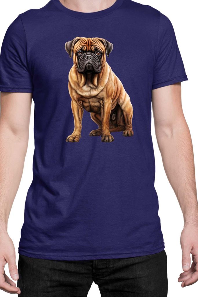 Herren T-Shirt Dogs Breeds Bullmastiff Dog Breed 006, Man S / Dunkelblau