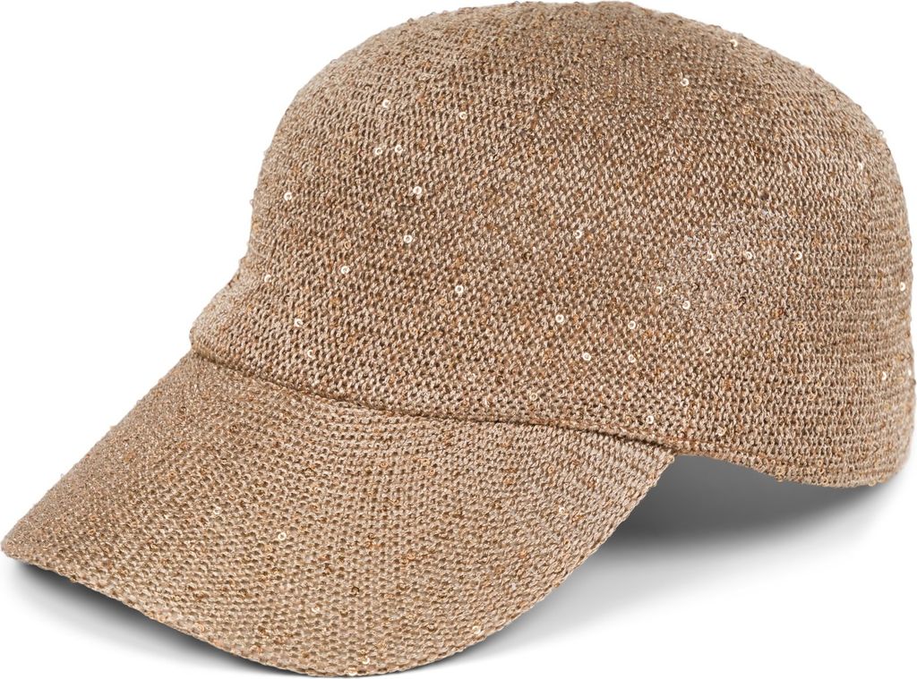 styleBREAKER Damen Sommer Baseball Cap gewebt mit Pailletten | Luftiges Basecap mit Metallschnalle verstellbar | Einfarbige Schildkappe für Strand...