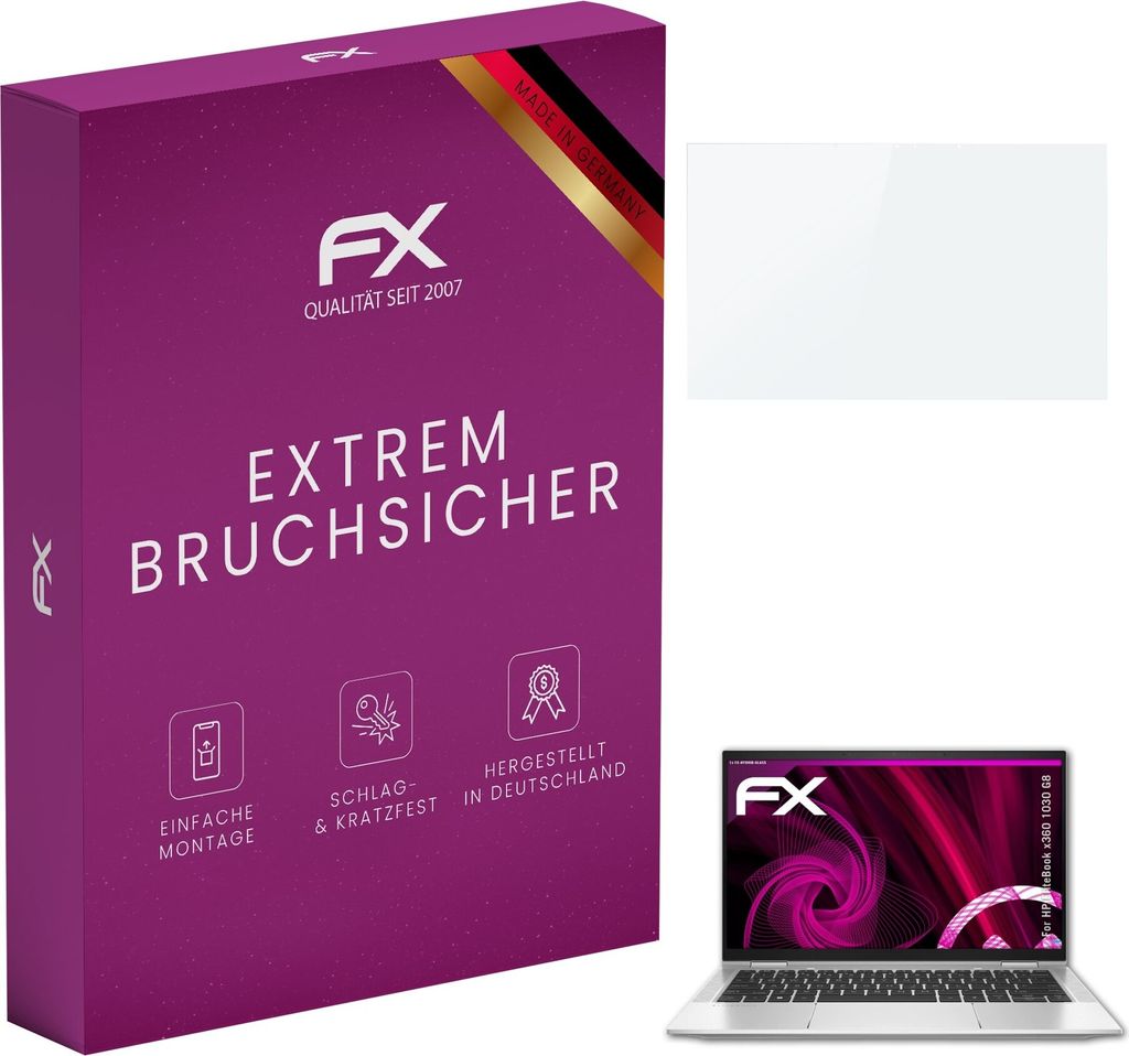 atFoliX FX-Hybrid-Glass Displayfolie kompatibel mit HP EliteBook x360 1030 G8 Glasfolie
