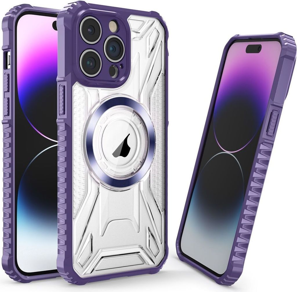 König Design Hülle kompatibel mit Apple iPhone 15 Pro Max Kunststoff Soft Handyhülle - Handy Case Dunkelviolett