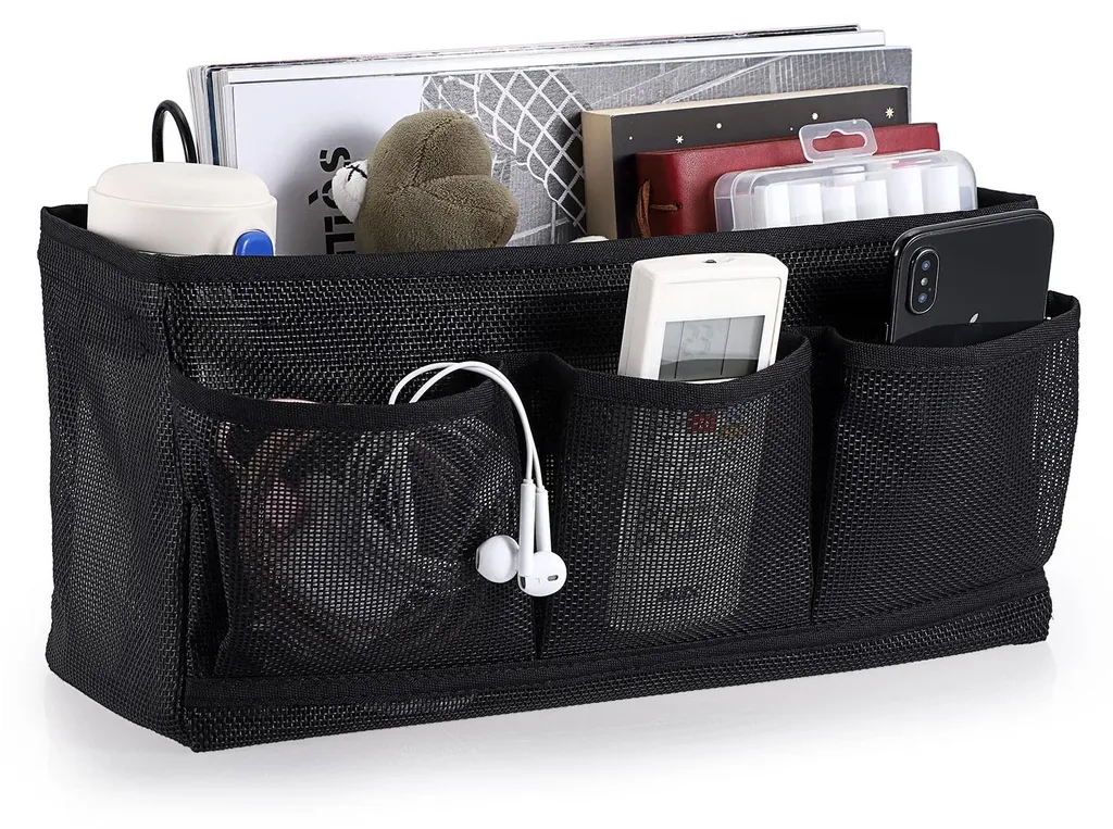 Solution gain de place : Filet de rangement suspendu pour lit et bureau