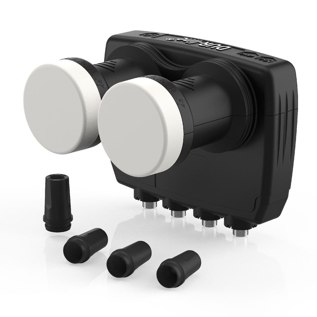 DUR-line 6° Monoblock Quad LNB - Astra 19,2°E + Hotbird 13°E - 4 Teilnehmer & 2 Satelliten (MB6-QS) - Doppel-LNC mit integriertem DiSEqC - FULL ...