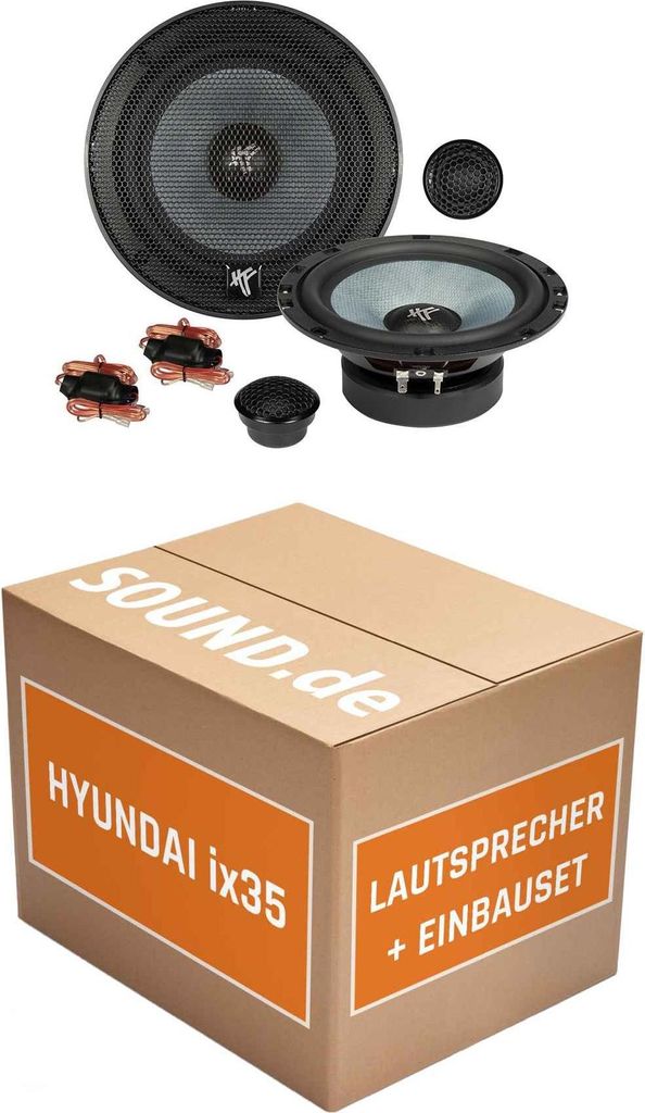 Lautsprecher Boxen Einbaupaket Front Hifonics ZS6.2E passend für Hyundai ix35 | 2x Tief-Mitteltöner 2x Hochtöner