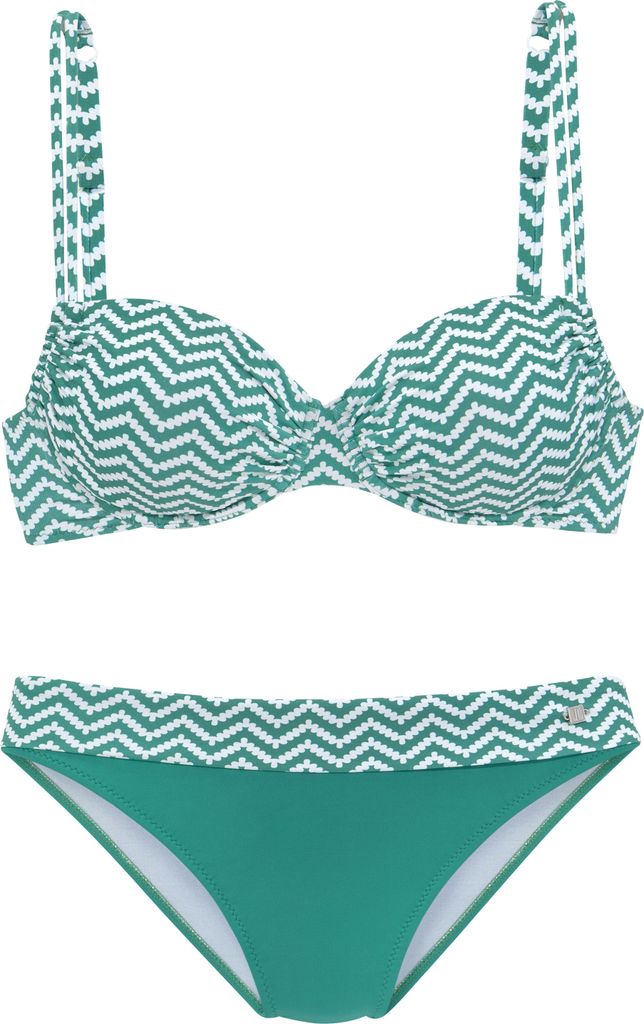 JETTE Bügel-Bikini grün-weiß Größe 44 Cup D