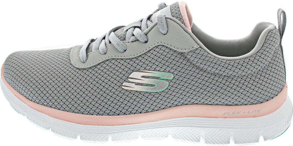 Skechers Flex Appeal 4.0 sportlicher Schnürer Grau Produktbild 