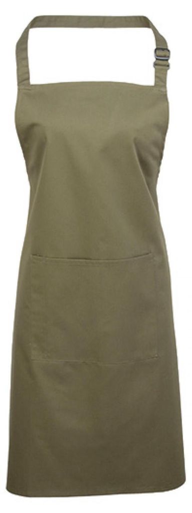 Premier Workwear PR154 | Colours Bib Apron With Pocket - 72 x 86 cm - Waschbar bis 60 - Farbe: Olive (ca. Pantone 378) - Größe: 72 x 86 cm