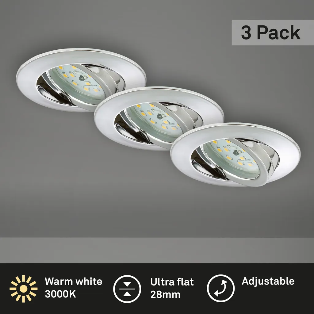 Spot LED Encastrable Orientable Chrome Solution Éclairage Zone Lot 3 - 8