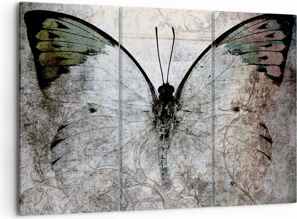 Bild auf Leinwand - Leinwandbild - Schmetterling Abstraktion - 105x70cm - Wand Bild - Wanddeko - Leinwanddruck - Bilder - Kunstdruck - Wanddekorati...