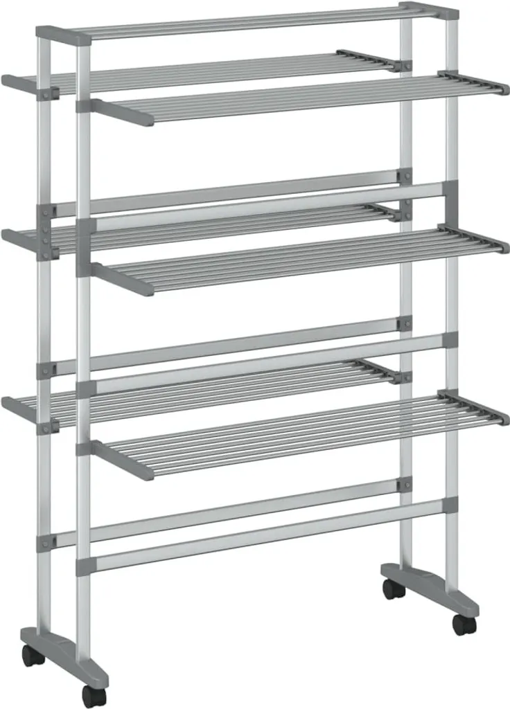 Séchoir à linge anti-rouille en aluminium 129 cm : fini le linge humide