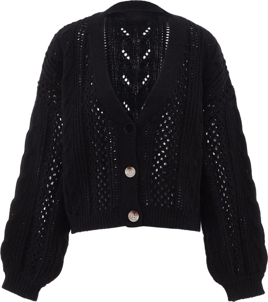 aleva damen pullover - schwarz, M/L