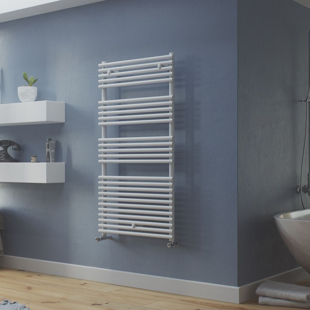 Badheizkörper Handtuchwärmer Badheizung aufgesetzt XIMAX Tec Weiss Höhe 720 mm, Breite 580 mm, 413 Watt