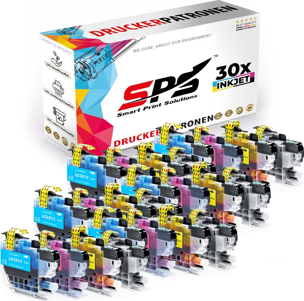 30x Tinten Brother LC-3213 Multipack kompatibel für Brother DCP-J890DW Drucker