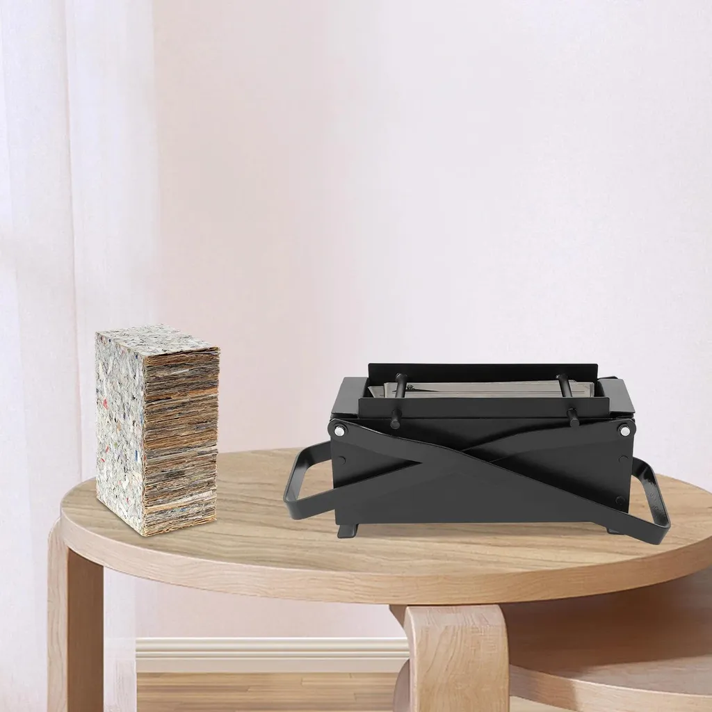 Presse à bûches de papier recyclé en fer robuste pour cheminée et poêle