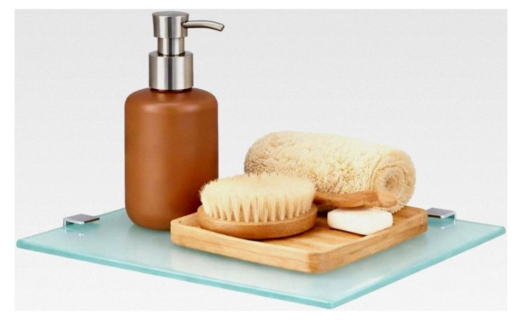 Eckregal aus Glas 25 x 25 cm, Wandregal für das Badezimmer, Duschregal, Glasablage mit 6mm ESG Sicherheitsglas, verschiedene Größen (Weiß)