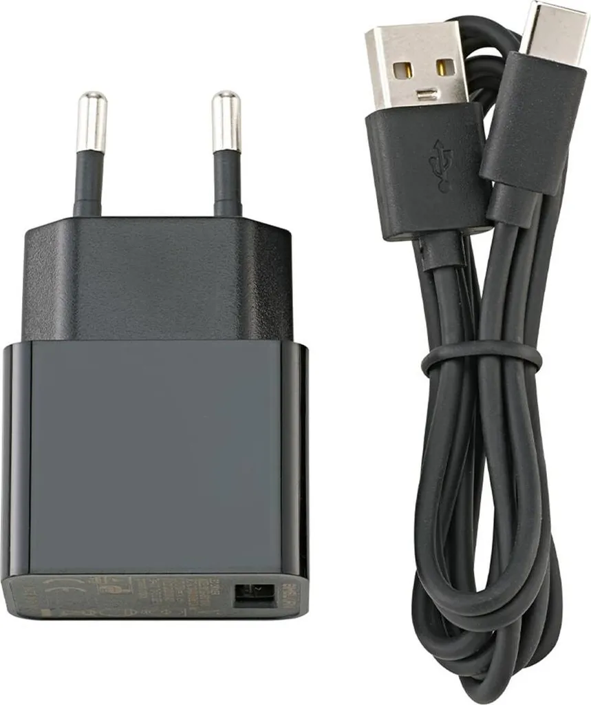 Câble de charge SIGOR USB-C 1,2m avec adaptateur secteur noir compact