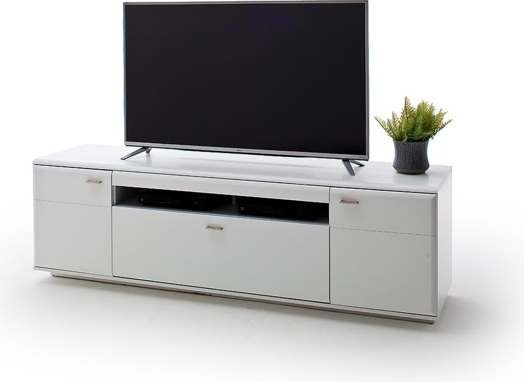 Amora Lowboard mit 2 Türen und Schubkasten und 2 offene Fächer