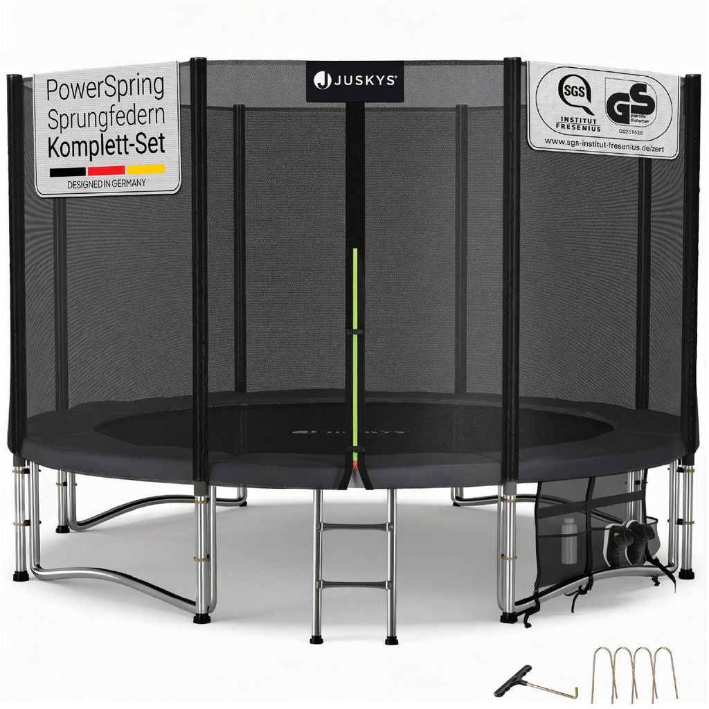 Juskys Trampolin JumpMaster XL Ø 366 cm mit Sicherheitsnetz Produktbild 
