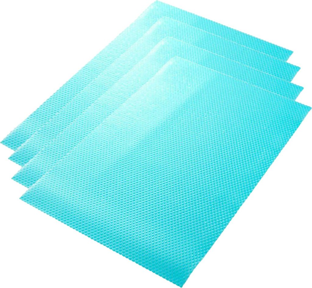 4pcs Peva Shelf Matte Antifouling Kühlschrank-Liner Anti-Skid-Pad-Tisch-Tischematen-Blau