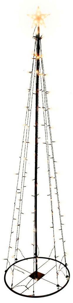 LED Metall Weihnachtsbaum mit Stern warmweiß 70 LEDs 120cm Produktbild 