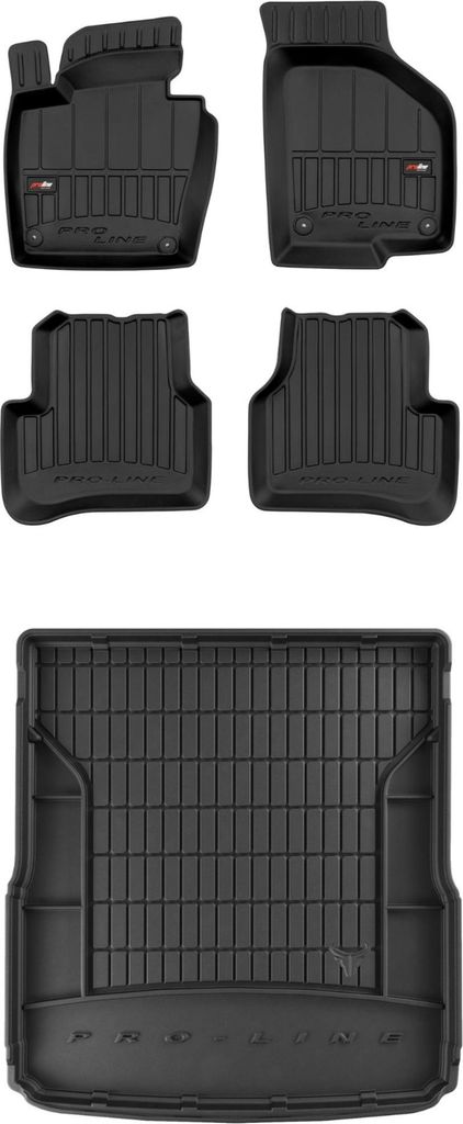 FROGUM Gummimatten Auto Fußmatten +Kofferraummatte für Volkswagen Passat B6 05-10