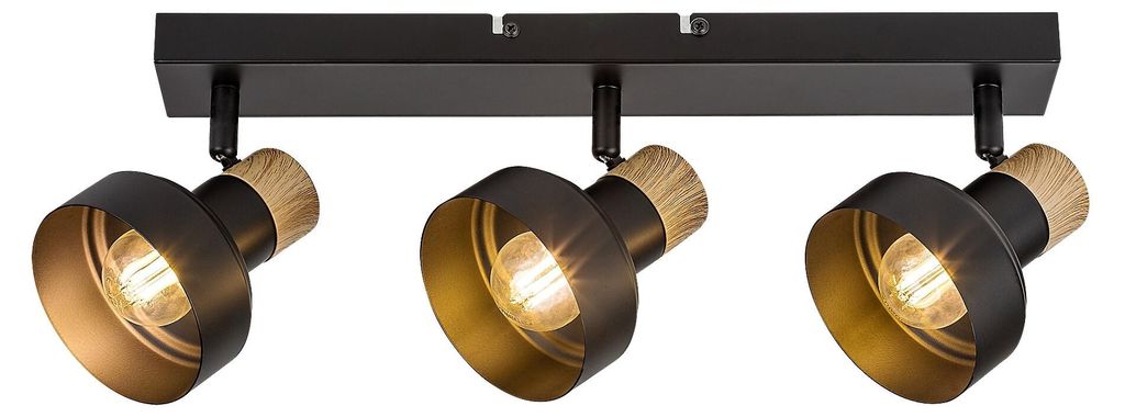 Rabalux 73057 Spots lampen Saskia E14 3x MAX 15 Metall Metall/ Holz schwarz