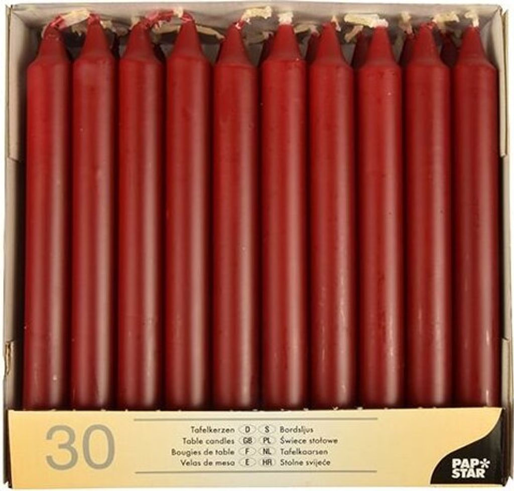 Tafelkerzen Ø 2,1 cm · 19,6 cm bordeaux Produktbild 