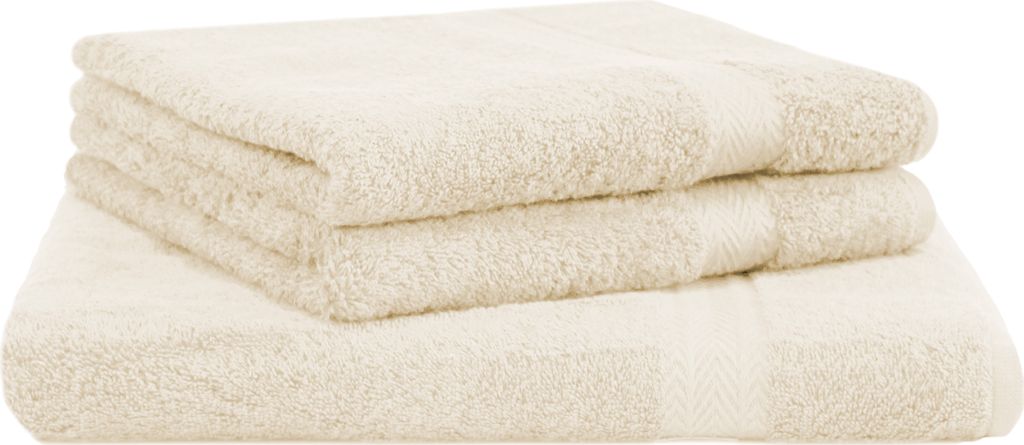 Betz 3-tlg. Saunatuch Set PREMIUM 1 Saunatuch 2 Handtücher 100%Baumwolle Farbe: beige