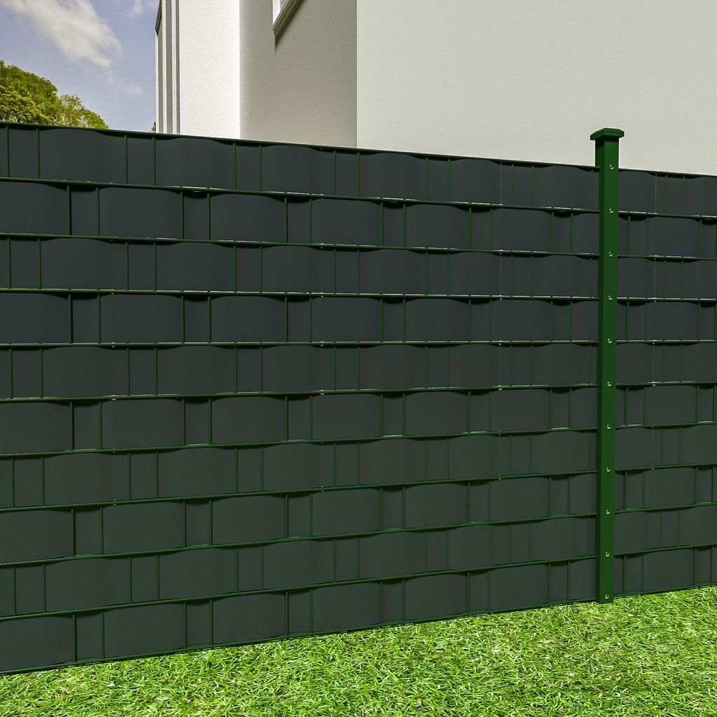 35m Buchsbaum | Nr. 401871 TecTake PVC Sichtschutzfolie Sichtschutzstreifen inkl Befestigungsclips 450g/m² Diverse Modelle - 