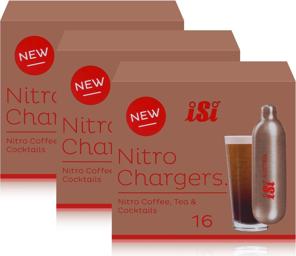 iSi Nitrokapseln/Nitro Chargers 16 Kapseln für Kaffee, Tee, Cocktails (3er Pack)