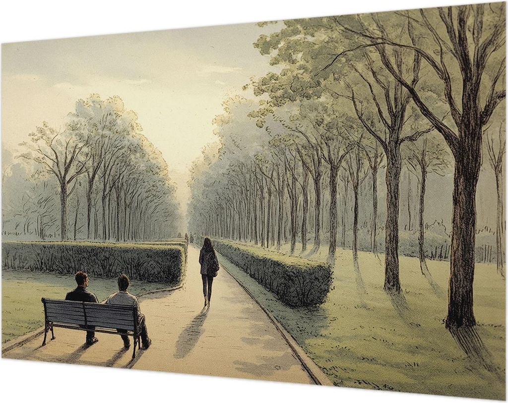 Wandtapete - Dekorative Tapete für Wohnzimmer- Tapetenfolie für Wanddekoration - 104x70 cm - Parkfrieden