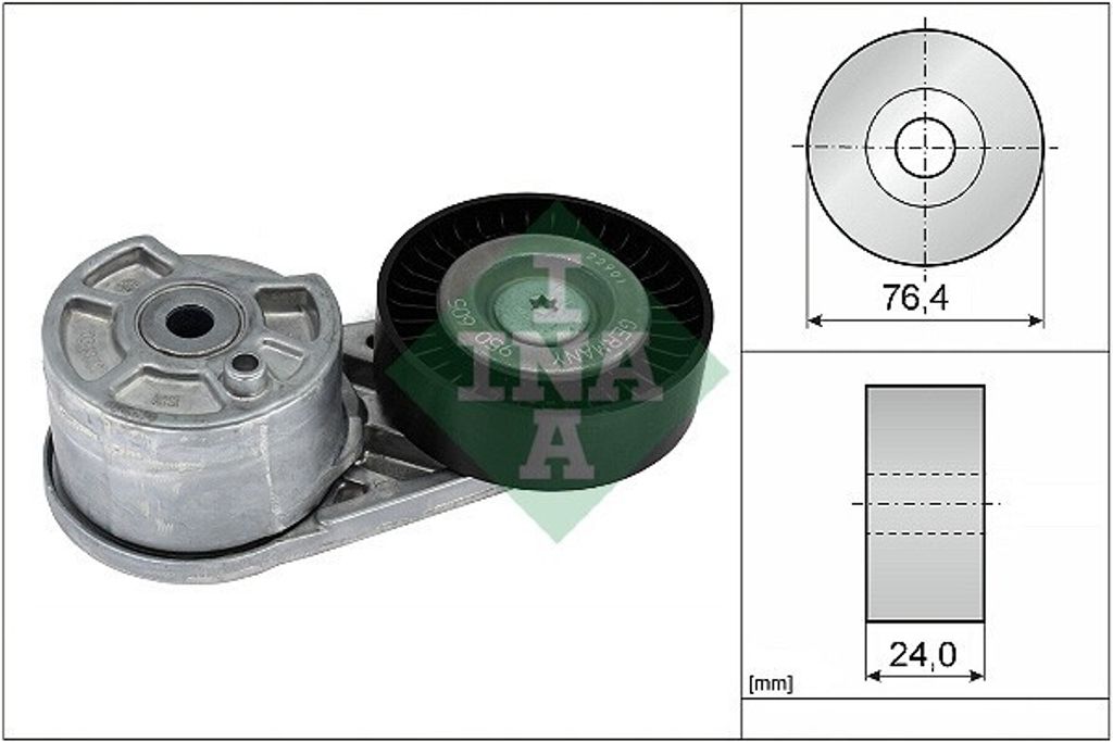 INA 534 0727 10 Spannarm Keilrippenriemen Ø70mm für FORD Transit Custom V362 Kastenwagen (FY, FZ) Transit Mk7 Kastenwagen (V363, FCD, FDD)