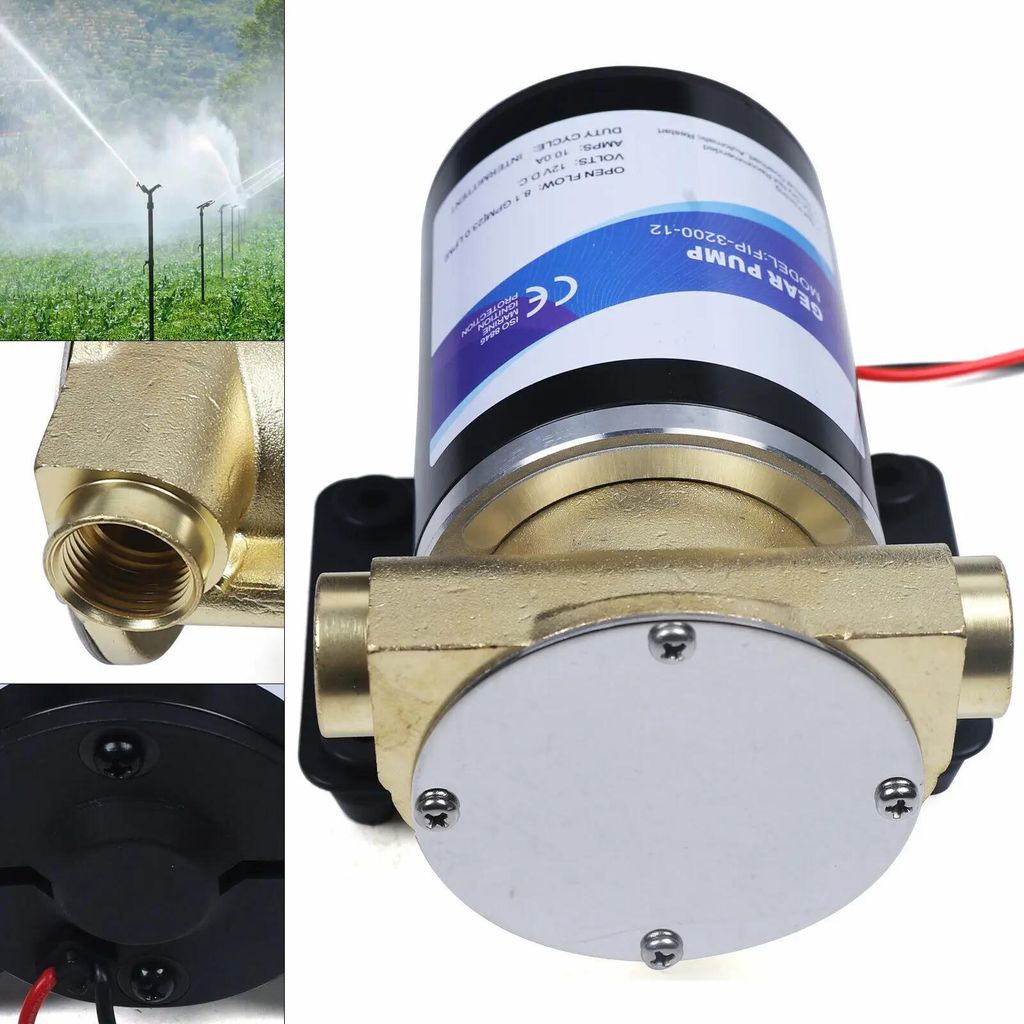 Deckwaschpumpe - Zahnradpumpe - Tauchfähig - Selbstansaugend - Hochdruck - 12V - EU‐Stecker - Für Motorkühlung und Deckreinigung