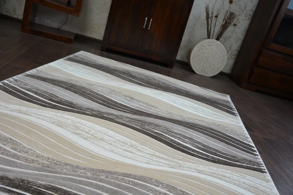 Petit Tapis Décoratif YAZZ Marron et Beige pour Salon et Chambre - 4