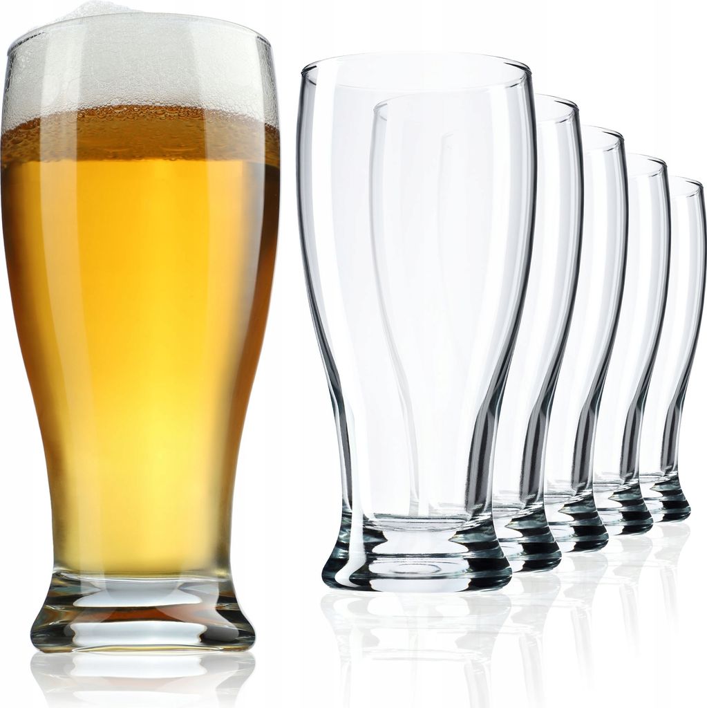 KADAX Biergläser "Promos", Weizenbiergläser, Bierseidel, mit stabiler Basis, Trinkgläser, 565 ml, 6 Stück