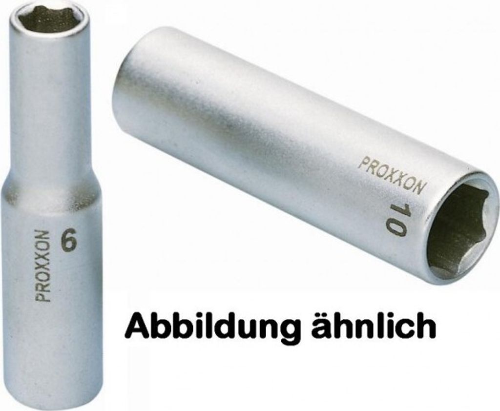 Proxxon 1/4' Tiefbett-Steckschlüsseleinsatz (Schlüsselweite: 4 - 14 mm wählbar, Hergestellt aus CrV-Stahl, lange Ausführung 50 mm), Schlüsselw...