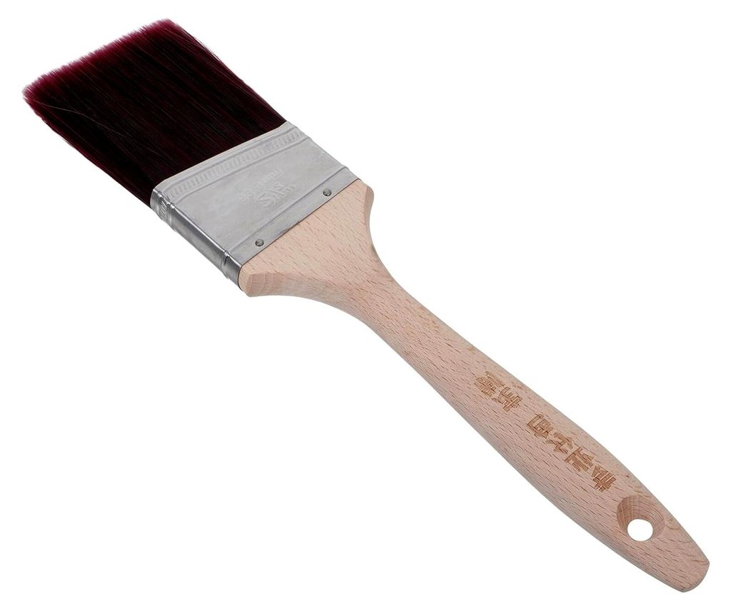 Flacher, abgewinkelter Malerpinsel mit Holzgriff – Pinselset für präzises Streichen von Wänden, Türen und Zäunen, geeignet für Latex- und ...