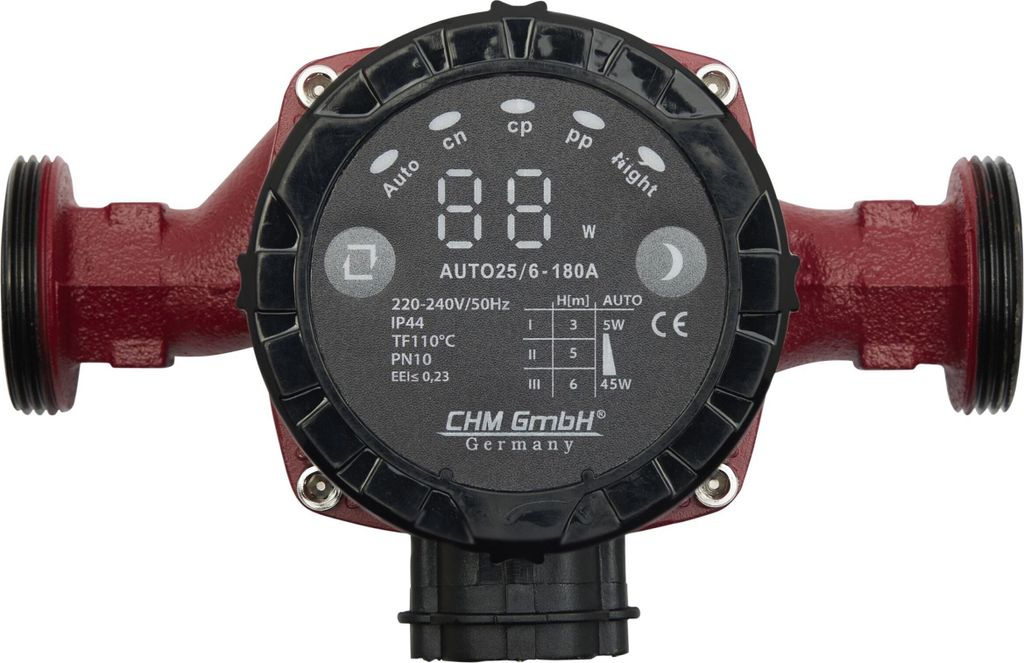 SK Auto 25-6BP/180 Heizungspumpe – Hocheffizienzpumpe Klasse A, 6m Förderhöhe, 180mm Einbauhöhe – Für Heizung & Solar