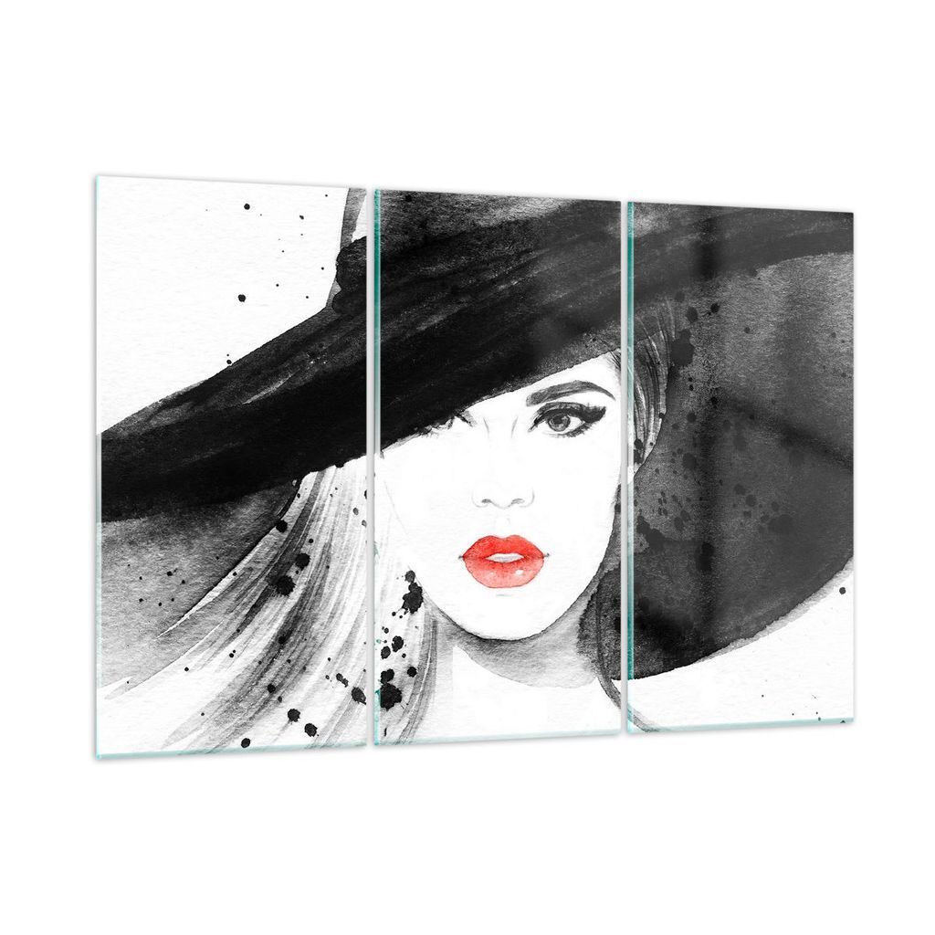 Bilder auf glas - Frau Gesicht Lippen - 165x110cm - Glasbilder - Wandbilder - Kunstdruck - zum Aufhängen bereit - Wanddekoration aus Glas - Glas B...
