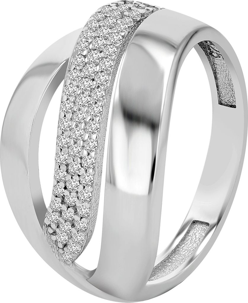 925/- Echt Silber Damenring "Doria", Zirkoniabesatz, Produktbild 