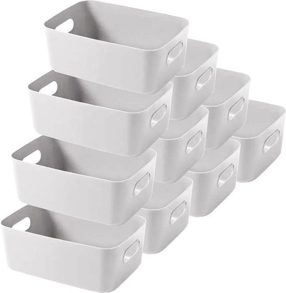 Dites stop au désordre en cuisine avec ce lot de 10 boîtes grises à poignées