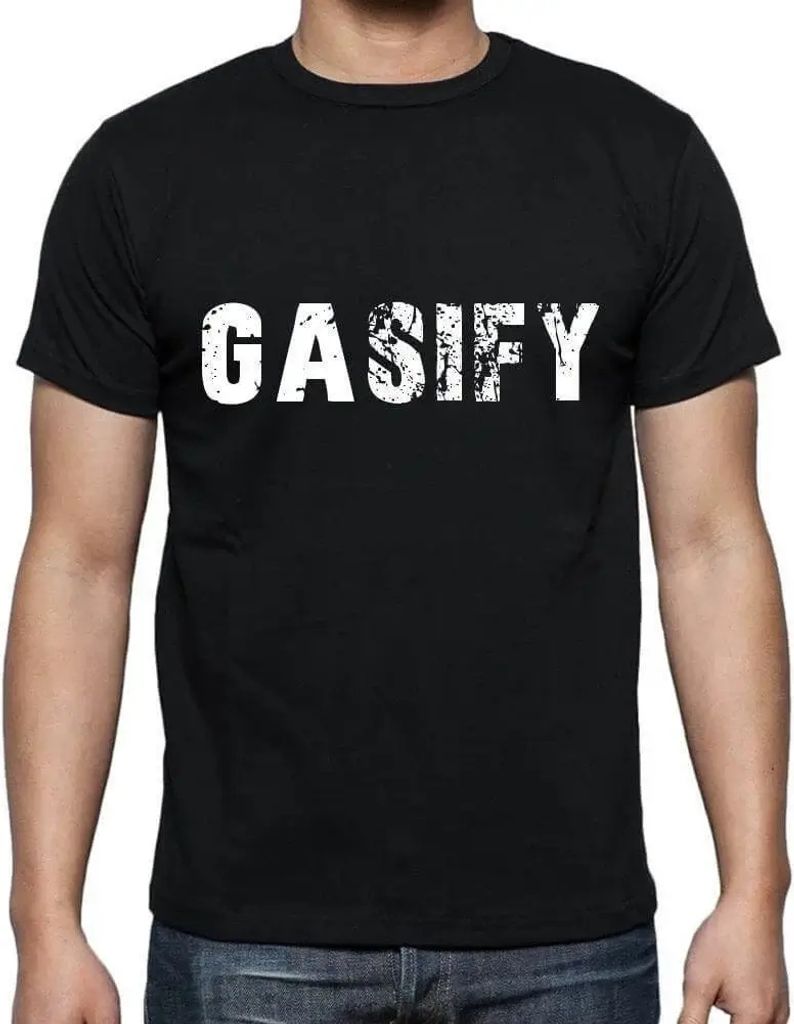 Herren Grafik T-Shirt Vergasung – Gasify – Öko-Verantwortlich Vintage Jahrgang Kurzarm Lustige Druck Geburtstag Geschenk Mann