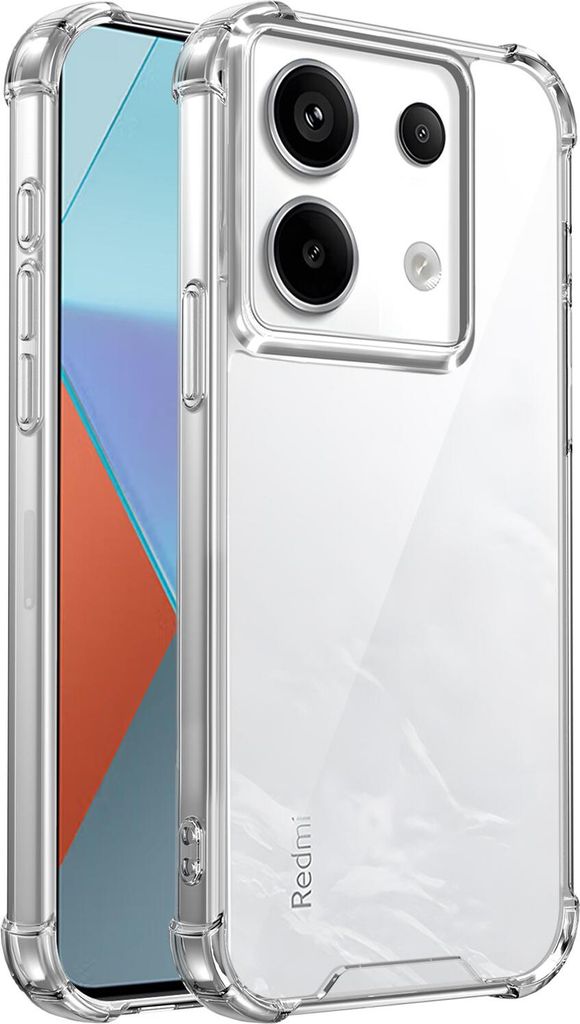 Transparent Hülle für Xiaomi Poco M6 Pro 4G/Redmi Note 13 Pro 4G, Hybrid Klar Rückseite TPU Bumper Stoßfeste Handyhülle
